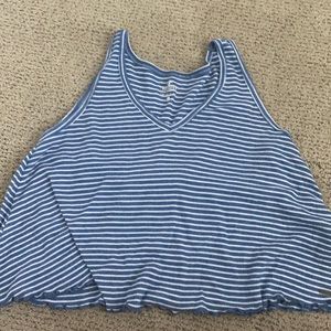 Blue and white striped loose and flowey tank